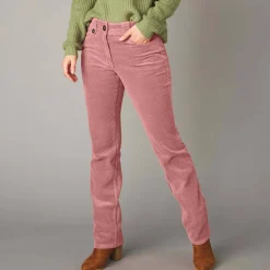 Broek in ribvelours met recht model