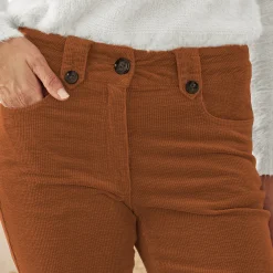 Broek in ribvelours met recht model