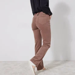Broek in ribvelours met recht model
