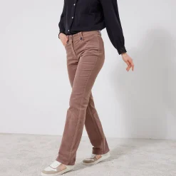Broek in ribvelours met recht model