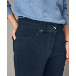 Broek in ribvelours met recht model