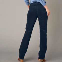 Broek in ribvelours met recht model