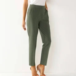 7/8-broek in slimmodel, strepenprint