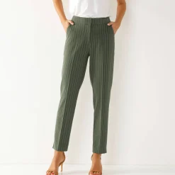 7/8-broek in slimmodel, strepenprint