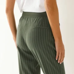 7/8-broek in slimmodel, strepenprint