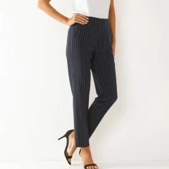 7/8-broek in slimmodel, strepenprint