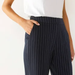 7/8-broek in slimmodel, strepenprint
