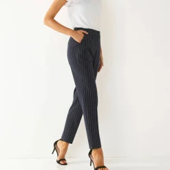 7/8-broek in slimmodel, strepenprint