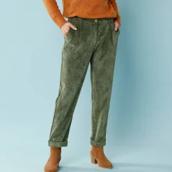 7/8-broek in velours, kleine lengtes