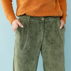 7/8-broek in velours, kleine lengtes