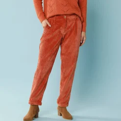 7/8-broek in velours, kleine lengtes