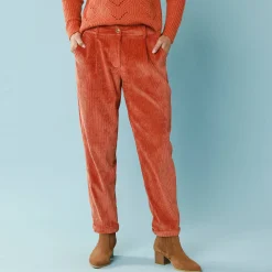 7/8-broek in velours, kleine lengtes