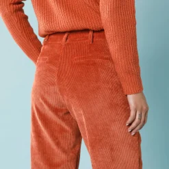 7/8-broek in velours, kleine lengtes