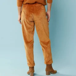 7/8-broek in velours, kleine lengtes