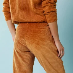 7/8-broek in velours, kleine lengtes