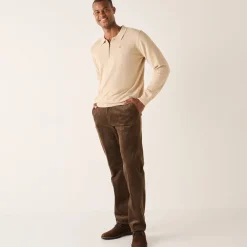 Broek in velours met elastische taille zonder bandplooien