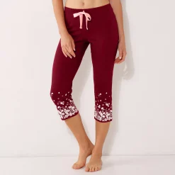 3/4-broek met bloemenprint onderaan - katoenjersey