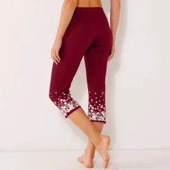 3/4-broek met bloemenprint onderaan - katoenjersey