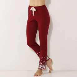 Broek met bloemenprint onderaan - katoenjersey