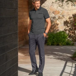 Broek met elastische tailleband en bandplooien - polyester