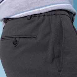 Broek met elastische tailleband en bandplooien - polyester
