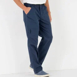 Broek met 3/4-elastische tailleband + bijpassende ceintuur