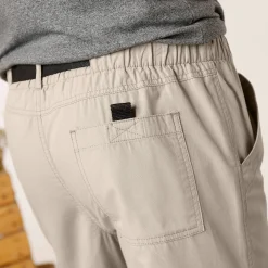Broek met 3/4-elastische tailleband + bijpassende ceintuur