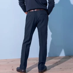 Broek met elastische tailleband en bandplooien - polyester