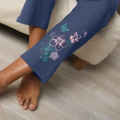 Broek met geplaatste landelijke print - katoenjersey