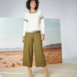 Broek met hoge taille, broekrokeffect