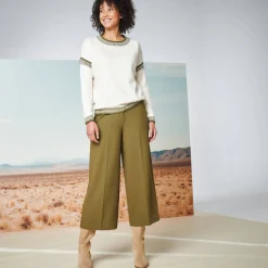 Broek met hoge taille, broekrokeffect