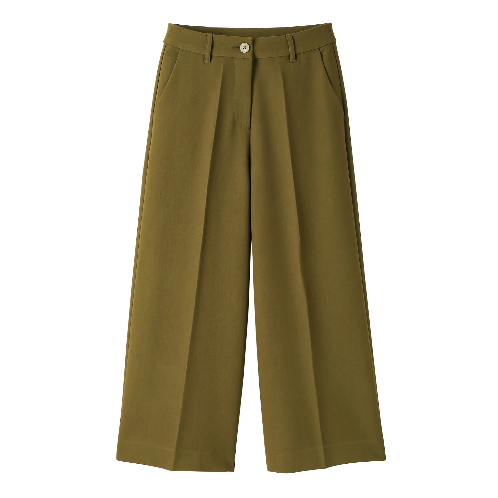 Broek met hoge taille, broekrokeffect