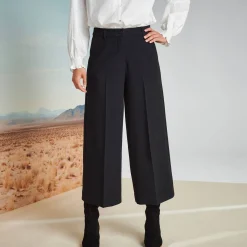 Broek met hoge taille, broekrokeffect