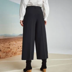 Broek met hoge taille, broekrokeffect