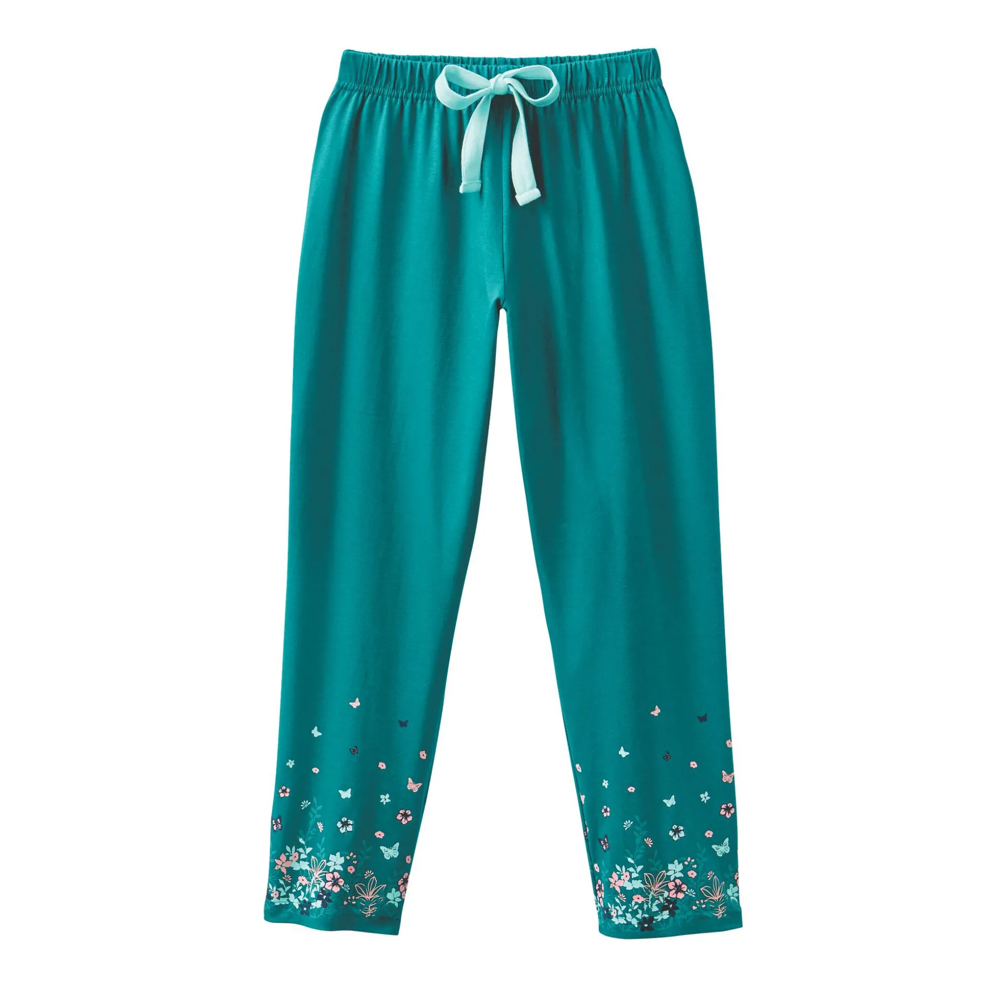 3/4-broek met landelijke print onderaan - katoenjersey