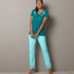 Broek met landelijke print onderaan - katoenjersey