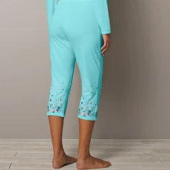 3/4-broek met landelijke print onderaan - katoenjersey