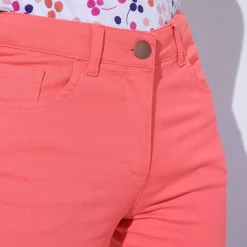 Broek met 'platte buik'-effect in rekbaar katoen