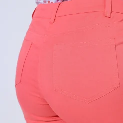 Broek met 'platte buik'-effect in rekbaar katoen