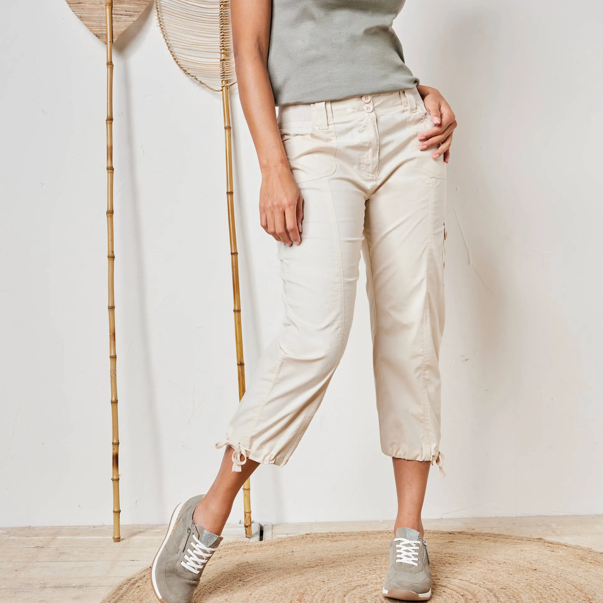7/8-broek met tailleband in tricot