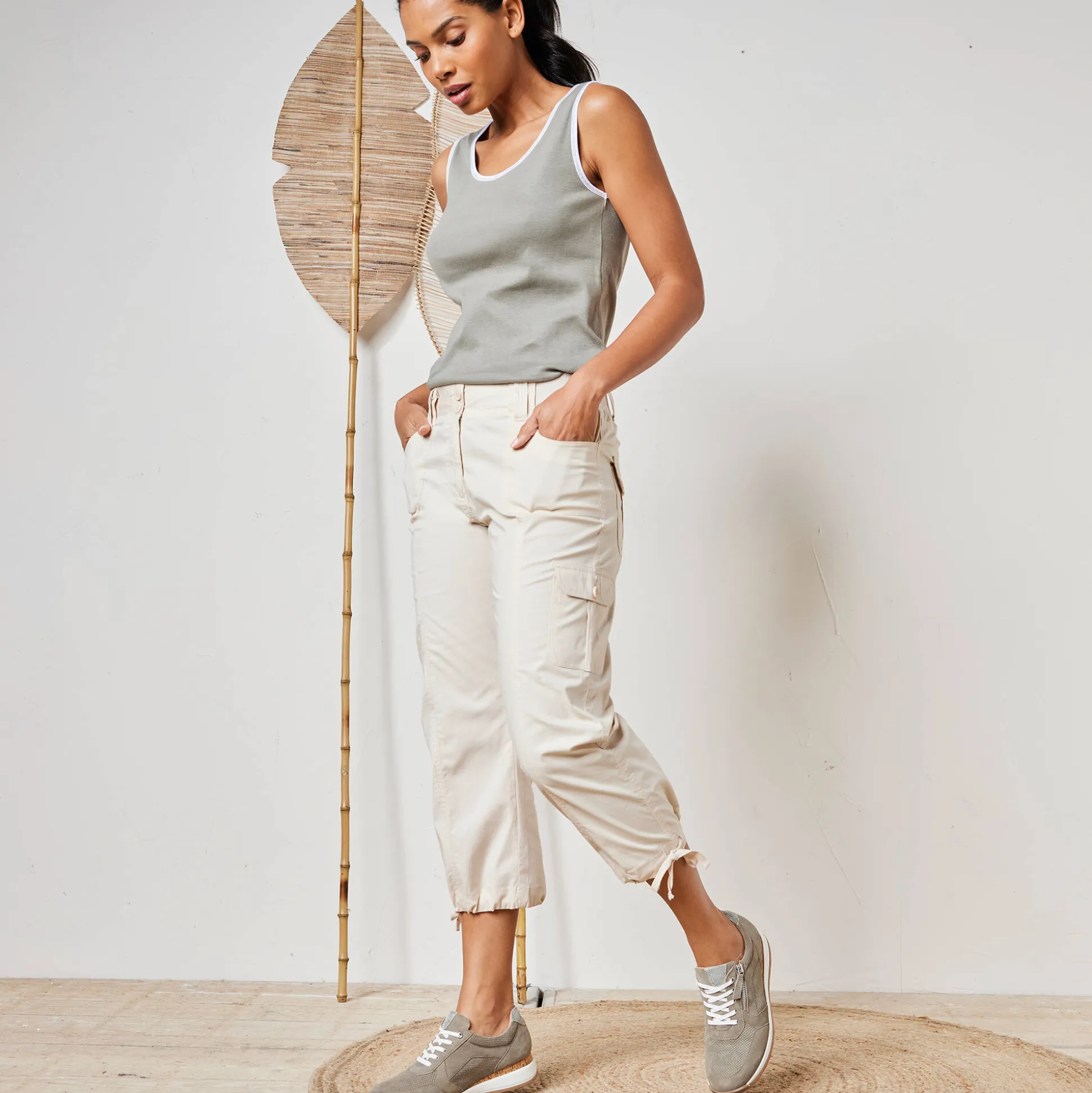 7/8-broek met tailleband in tricot