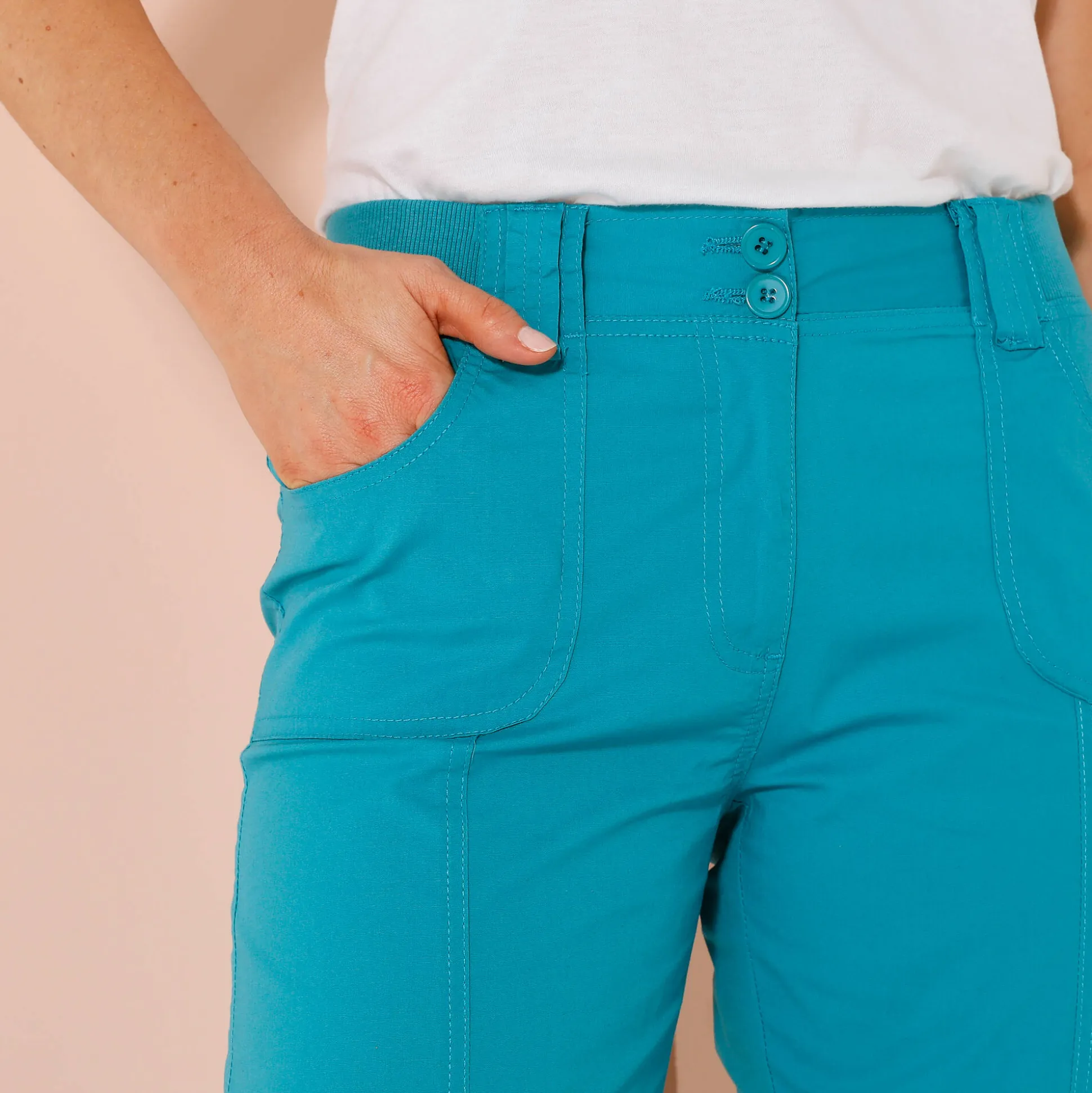 7/8-broek met tailleband in tricot