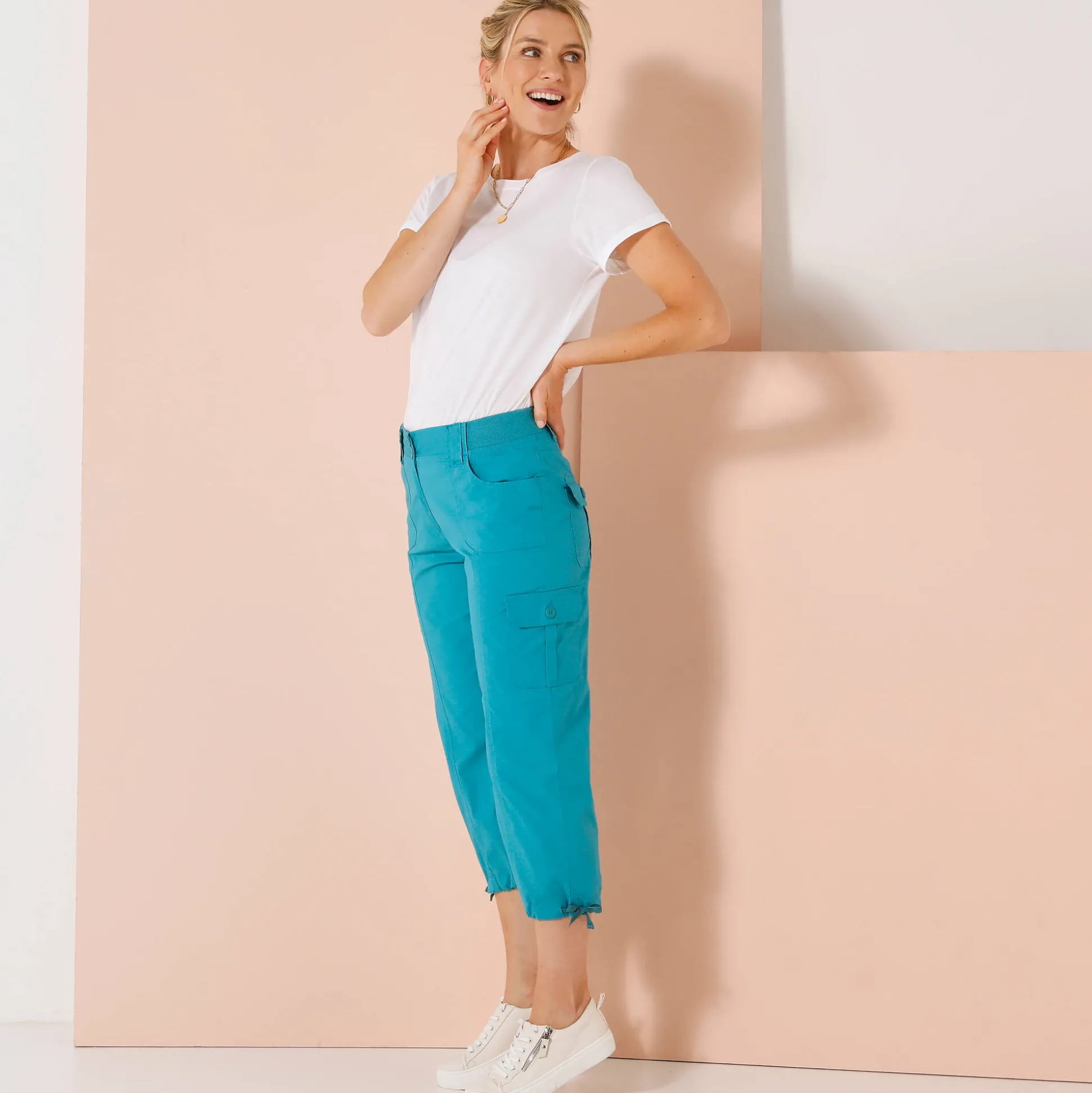 7/8-broek met tailleband in tricot