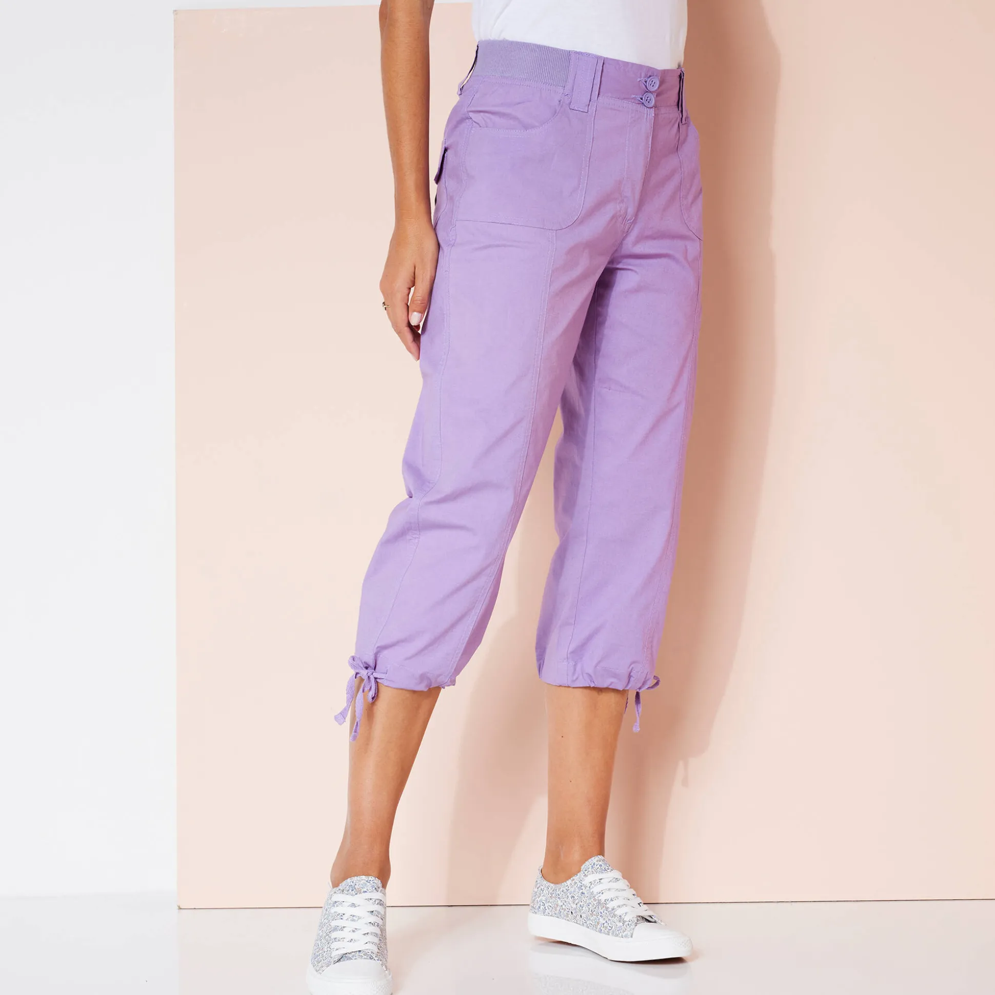 7/8-broek met tailleband in tricot