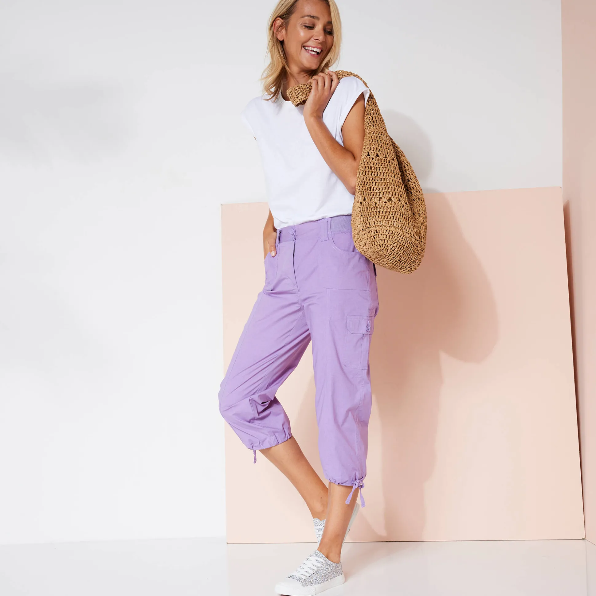7/8-broek met tailleband in tricot