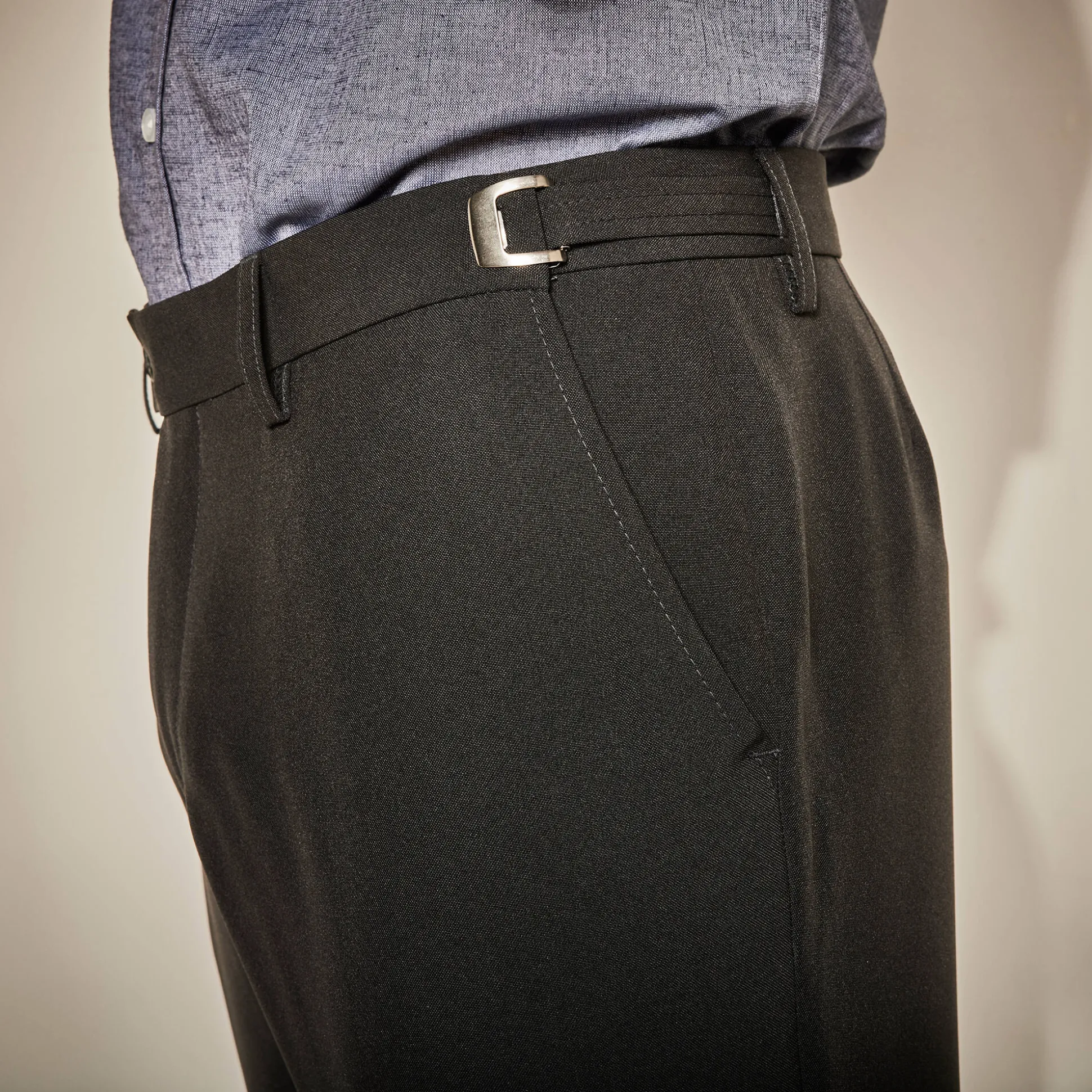 Broek met verstelbare taille zonder bandplooien - polyester