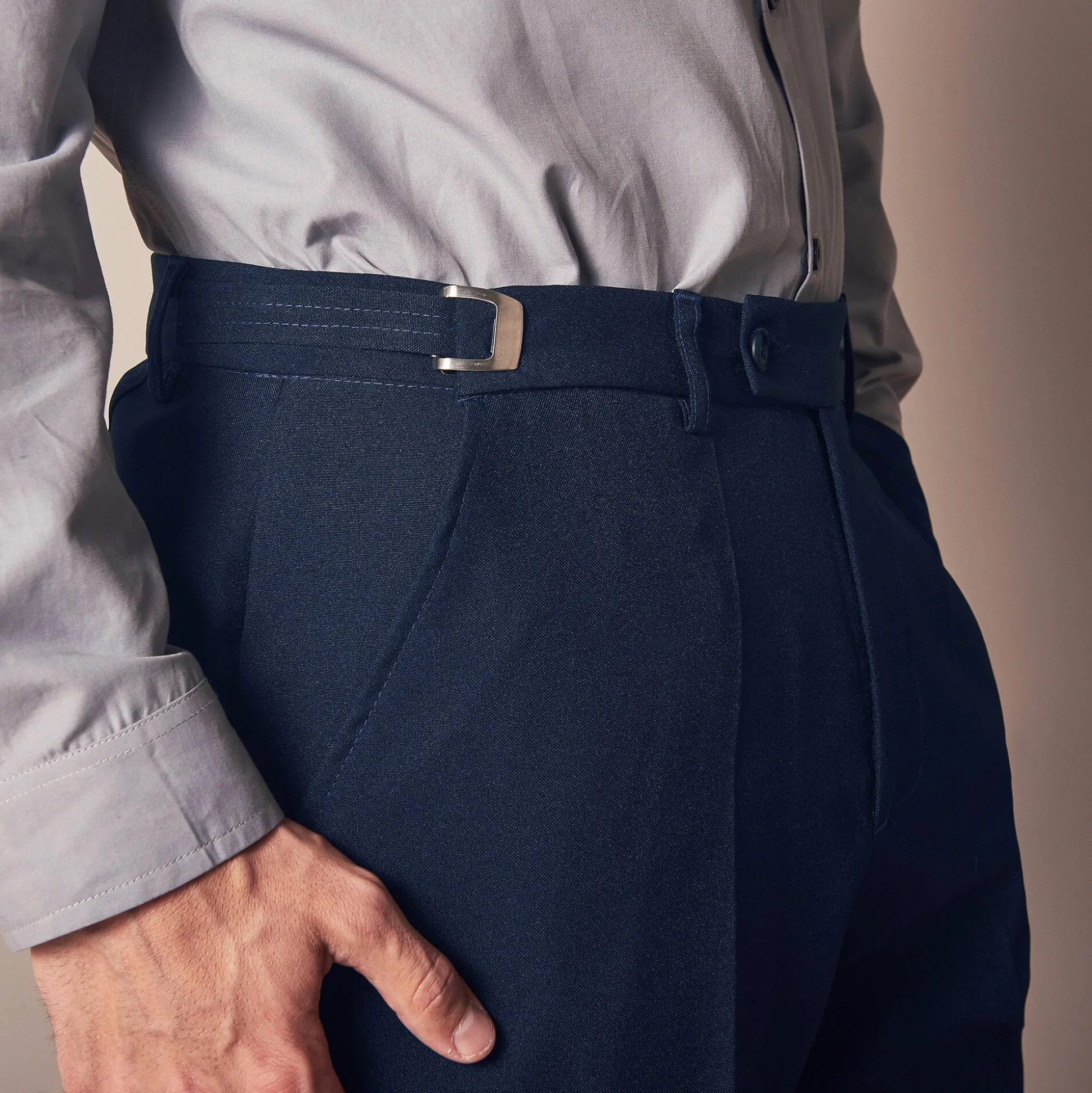 Broek met verstelbare taille zonder bandplooien - polyester