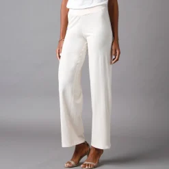 Broek met wijde pijpen en stretch, elastische tailleband