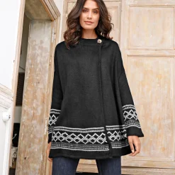 Capevest in jacquard, opstaande hals