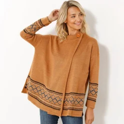 Capevest in jacquard, opstaande hals